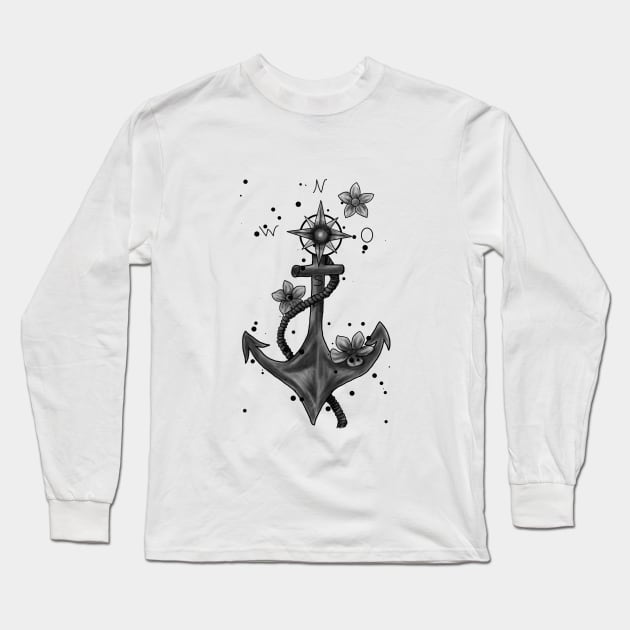 Anchor Long Sleeve T-Shirt by Justanotherillusion